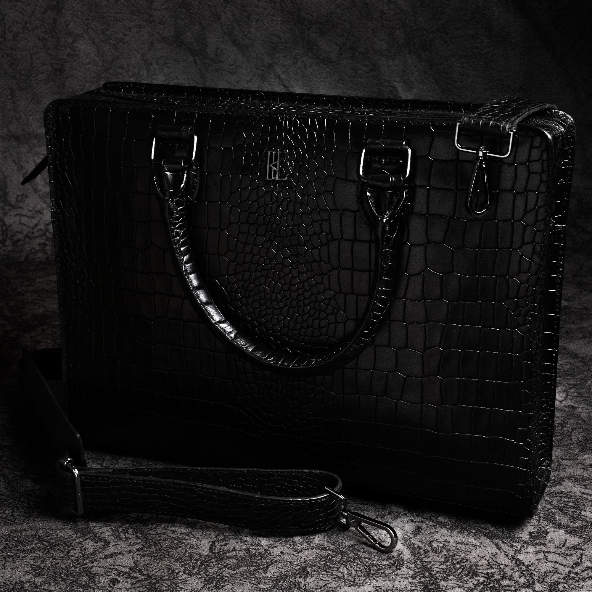 Baron Office Bag – Croc Black | Premium Travel & Lifestyle Bag