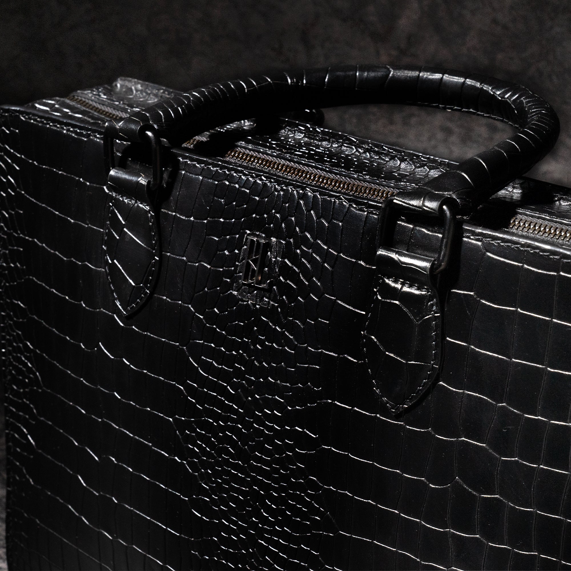 Baron Office Bag – Croc Black | Premium Travel & Lifestyle Bag