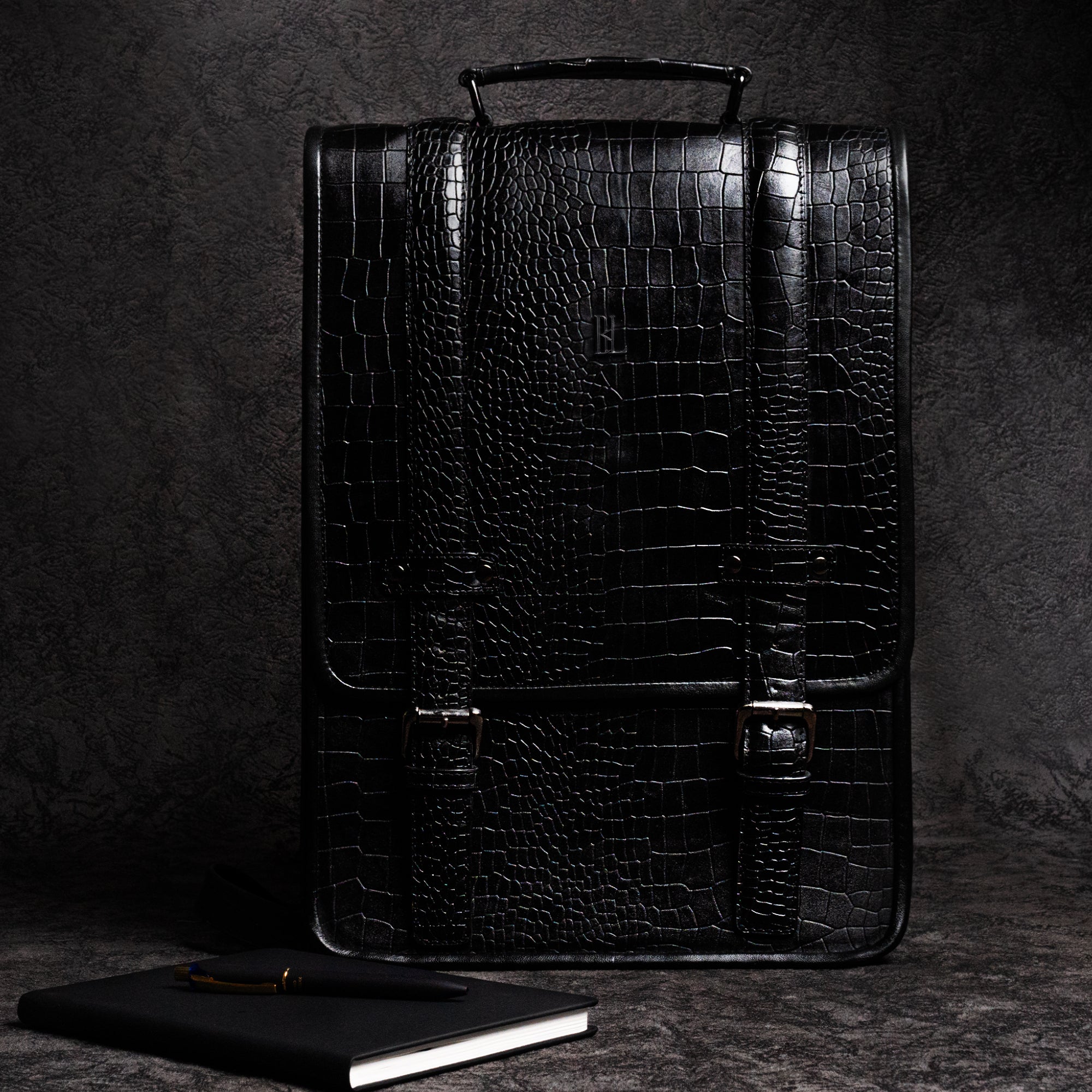 Zeon Backpack – Croc Black | Premium Travel & Lifestyle Bag
