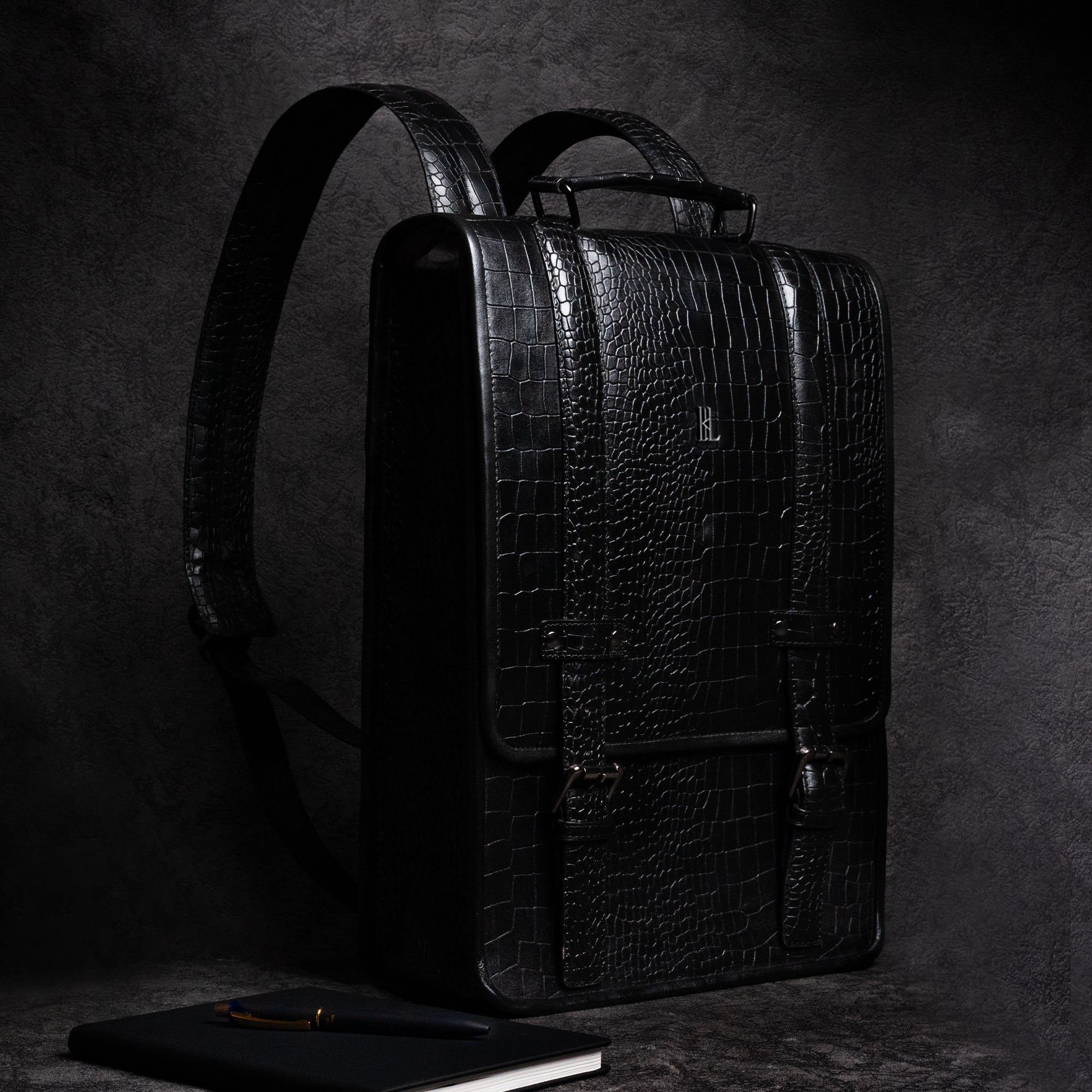 Zeon Backpack – Croc Black | Premium Travel & Lifestyle Bag