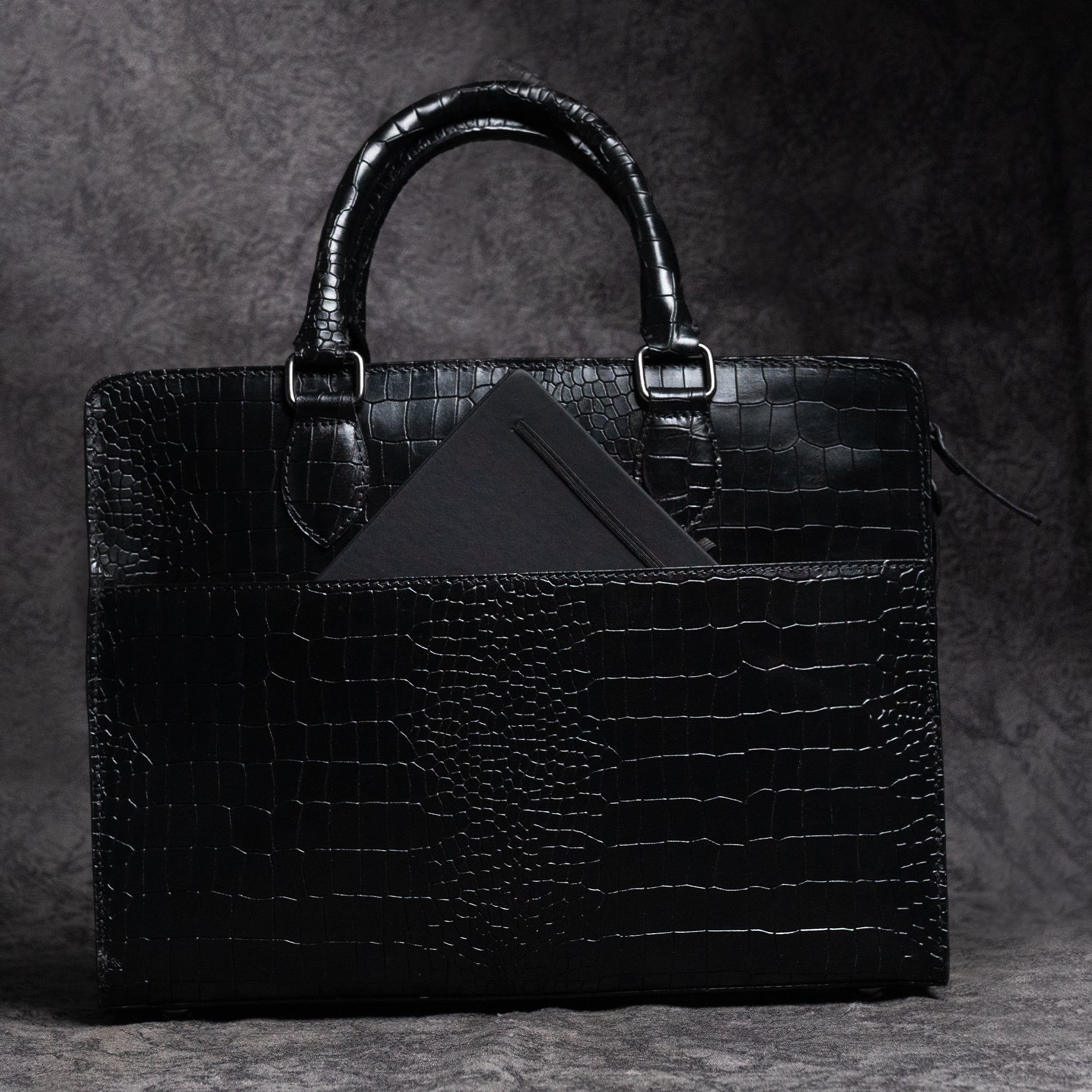 Baron Office Bag – Croc Black | Premium Travel & Lifestyle Bag